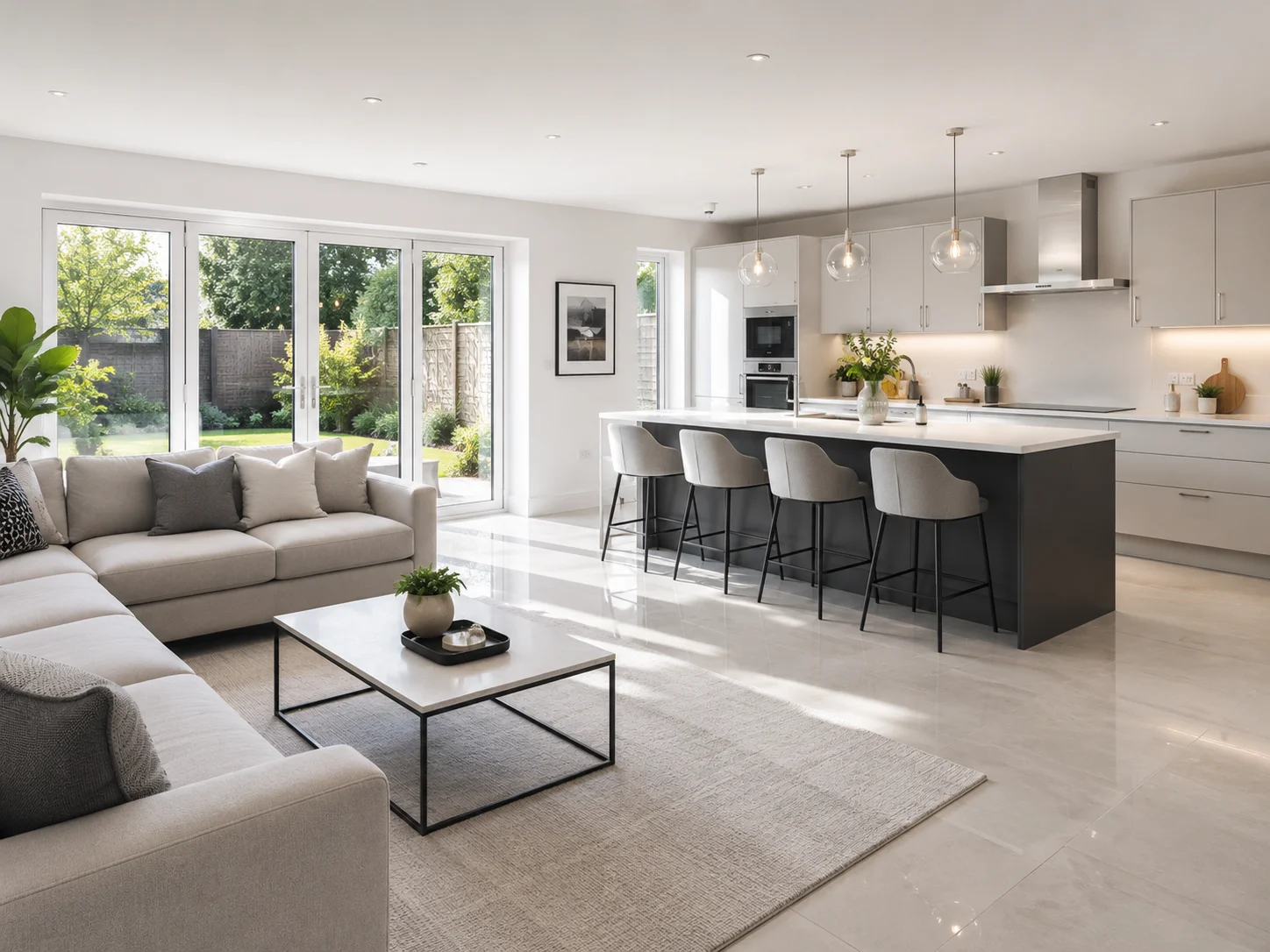 Photo: sparkling clean kitchen / living room